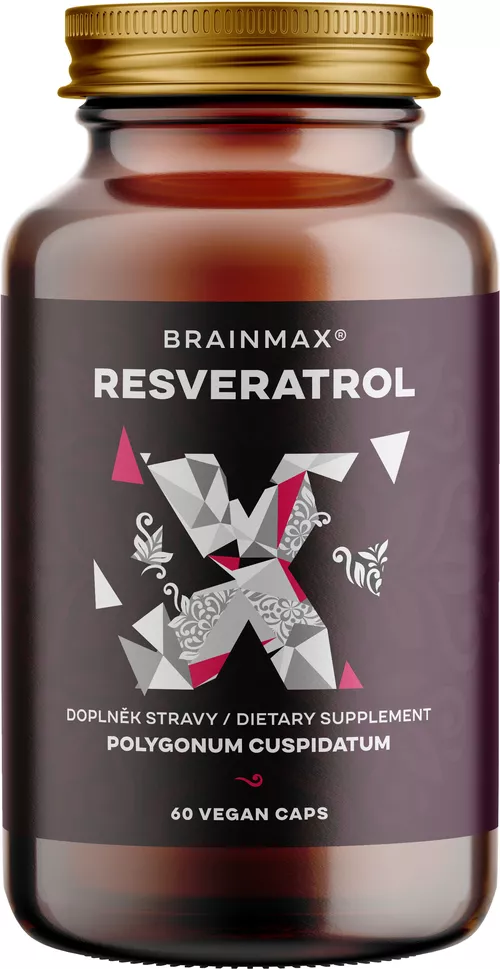 BrainMax Trans-Resveratrol, resveratrol, 500 mg, 60 kapslí